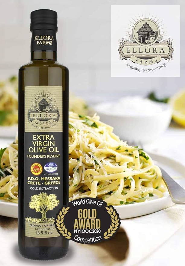 Ellora Farms, Greek Extra Virgin Olive Oil, Certified Single Estate, First Cold Press, Bottle Gift