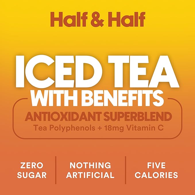 Ryl Half & Half Iced Tea – Antioxidant Superblend, No Artificial Ingredients, Zero Sugar, Five