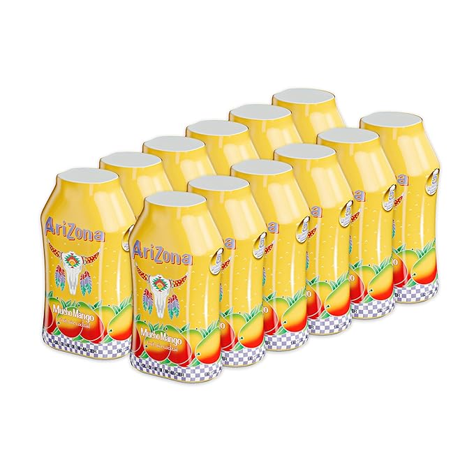 AriZona Mucho Mango Fruit Juice Cocktail - On-the-Go Water Enhancer, 1.62 fl oz Bottle (Pack of 12)