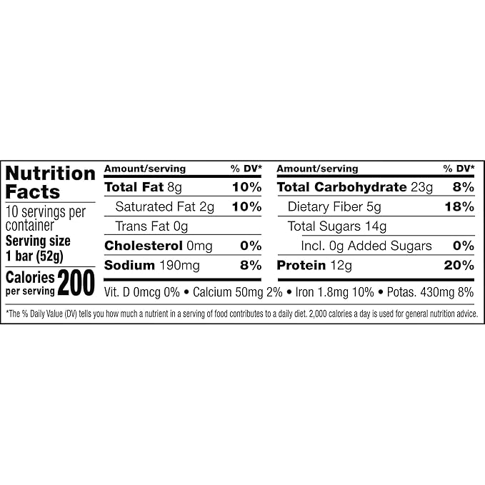 RXBAR Protein Bars, Protein Snack, Snack Bars, Chocolate Sea Salt, 18.3oz Box (10 Bars)