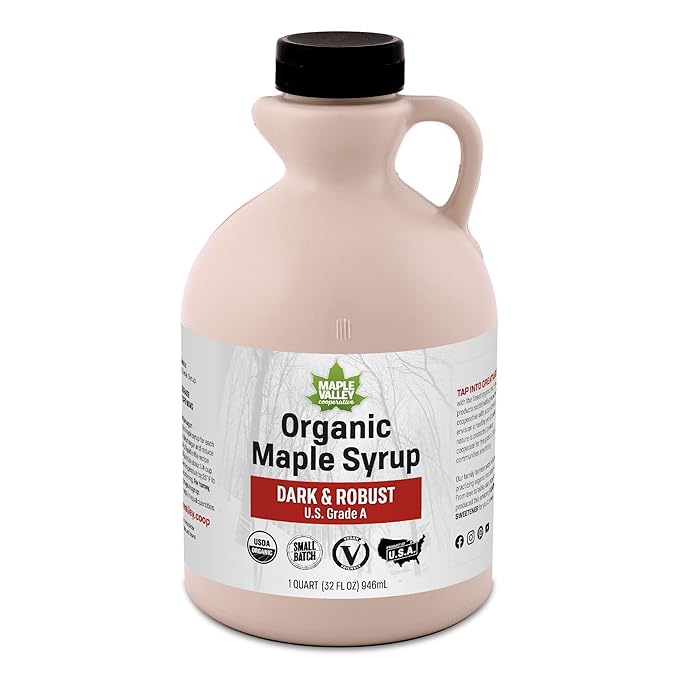 Maple Valley Organic Pure Maple Syrup, Dark & Robust Better Than Pancake Syrup, Use for Coffee or