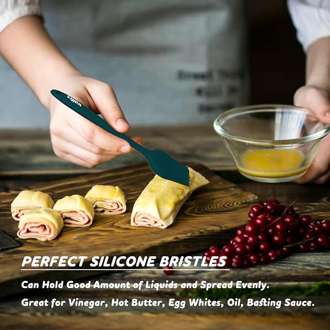 Walfos Silicone Basting Pastry Brush, 2 Size Pastry Brush Set, Perfect for BBQ Grill Kitchen