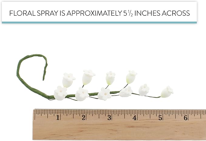 Global Sugar Art Lily of The Valley Sugar Cake Flowers Filler Spray, White, 5 Count by Chef Alan