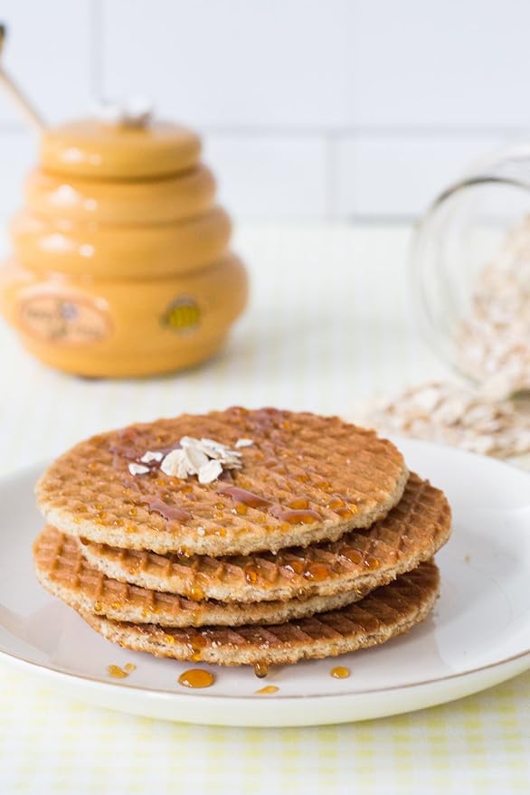 Rip Van Wafels Honey & Oats Stroopwafels - Healthy Snacks - Non GMO Snack - Keto Friendly - Office