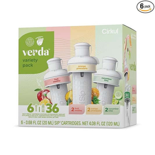 Cirkul Verda Flavor Cartridge Variety Pack with Antioxidants, Stevia, and Vitamin B, 6-Pack (2