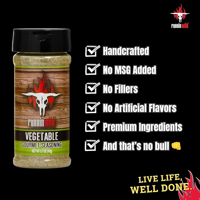 Gourmet Vegetable Seasoning | No Artificial Flavors, No MSG added | Runnin??Wild Foods, 5.7 ounces