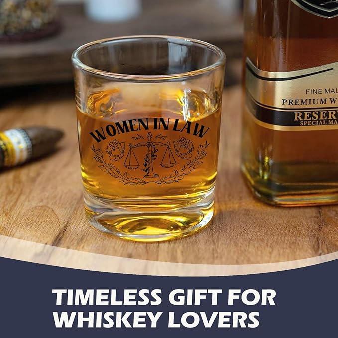 Lawyer Gifts for Women Whiskey Glasses 10 oz, Cool Gifts for Attorneys Lawyers, Women in Law Old