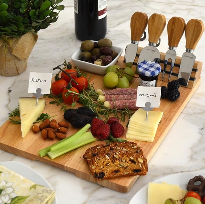 Picnic at Ascot Personalized Monogrammed Laser Engraved Hardwood Board for Cheese & Appetizers