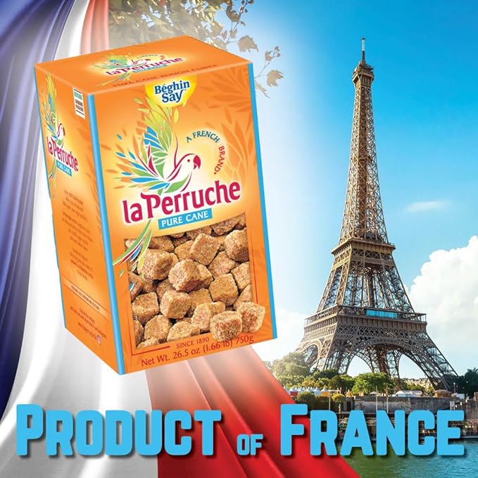 La Perruche Pure Cane Brown Sugar Cubes (750g/1.65lb box) | Ideal Sugar Cubes for Coffee | Pack of 2