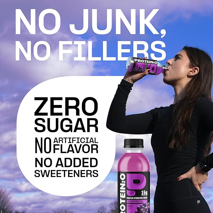 Protein2o Hydration Drink - 2-in-1 Liquid Clear Whey Protein Isolate and Electrolyte Drink - 15g