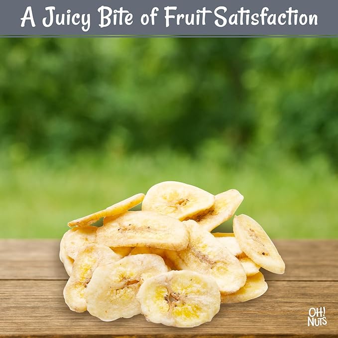 Oh! Nuts Dried Banana Chips - Sweetened Dehydrated Banana Chips - 1 lb - Bulk Bag for Snacking and