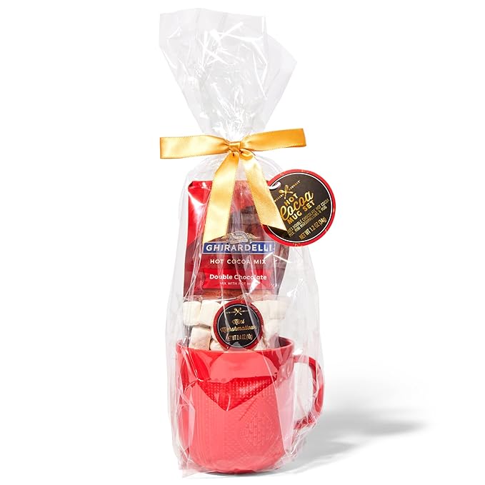 Hot Chocolate Gift Set Made with Ghirardelli, Includes 1 Single-Serve Packet of Ghirardelli Double