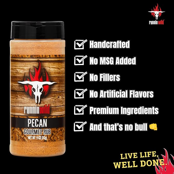 Gourmet Pecan Rub | Pecan BBQ Seasoning Rub for Turkey, Pork, Ribs, Chicken and Salmon | No