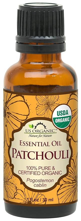US Organic 100% Pure Patchouli Essential Oil - USDA Certified Organic, Steam Distilled - W/Euro