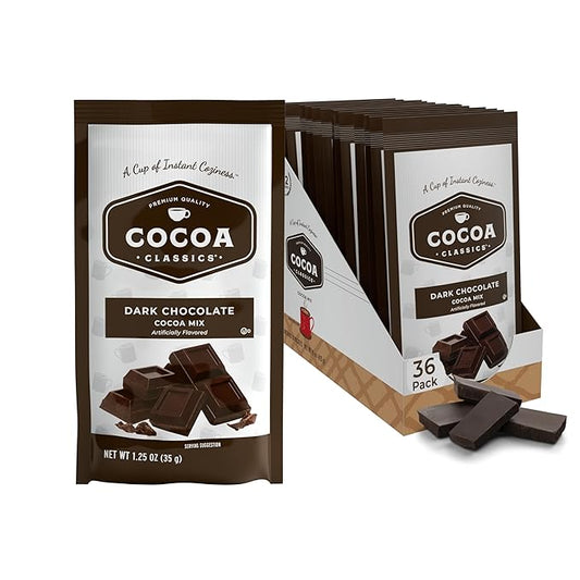 Cocoa Classics Dark Chocolate Cocoa Mix, Sweet, Smooth, Intense Dark Chocolate Flavored, Make Hot