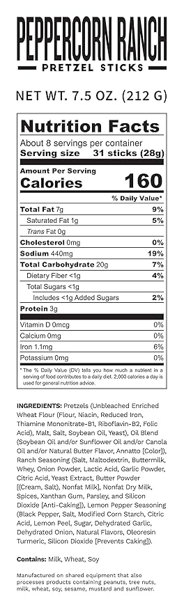 Pop Daddy Flavored Pretzels Sticks, Healthy Gourmet Pretzels Snacks, 7.5oz Individual Bags, 3 Pack
