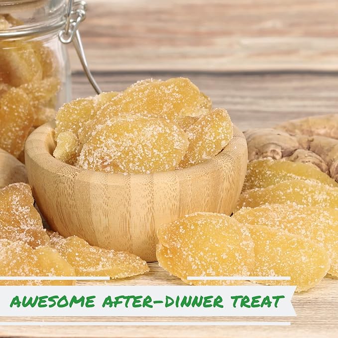 Crystallized Ginger Slices by It's Delish, 2 Lbs Bulk | Candied Dried Ginger Fruit Chews Natural