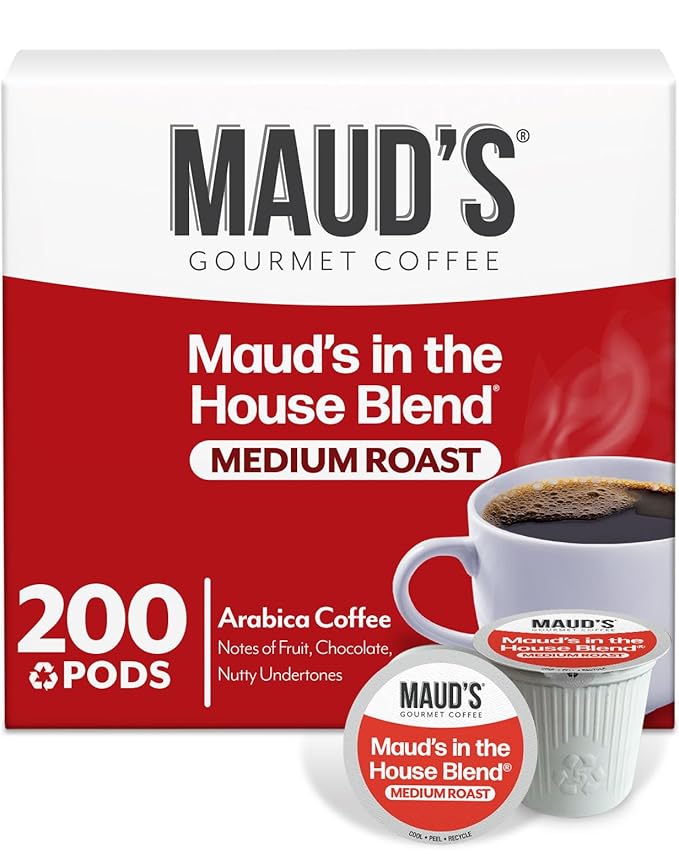 Maud's Medium Roast Coffee Pods, 200 ct, Recyclable Single Serve Pods – 100% Arabica Coffee