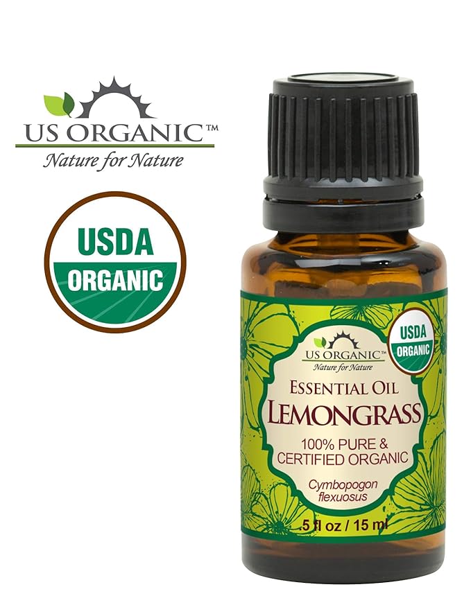 US Organic 100% Pure Lemongrass Essential Oil, USDA Certified Organic, Extracted by Steam