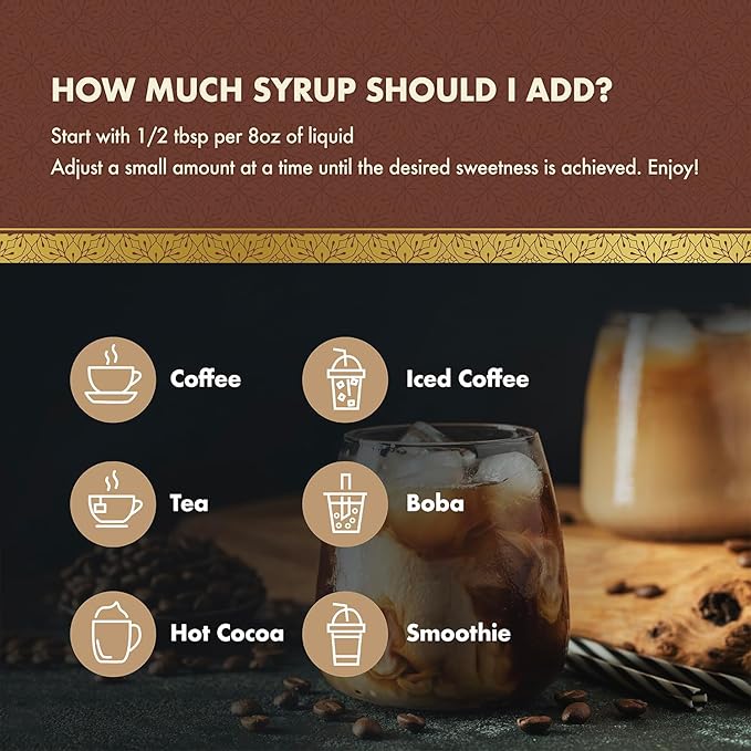 ChocZero Sugar Free Coffee Syrup, Irish Cream Flavor, Simple Syrup Drink Mix, Mudslide Cocktails