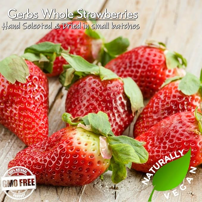 Gerbs Summer Sweet Strawberries 4 lbs. | Dehydrated, Unsulfured, Resealable Bag | Naturally Sweet &
