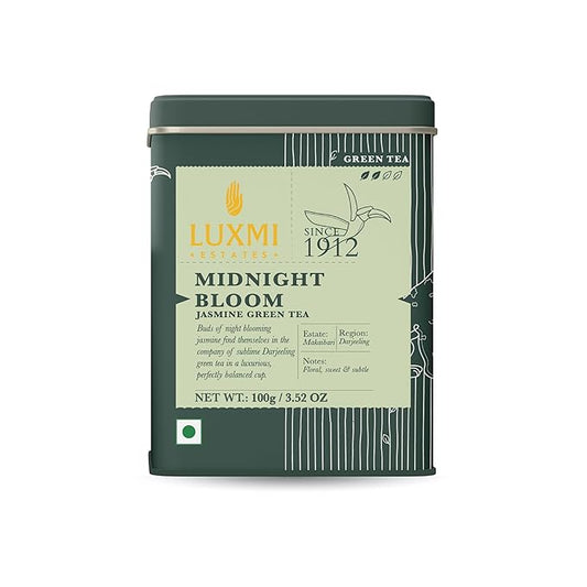 Luxmi Estates, Midnight Bloom, Organic Jasmine Tea (Loose Leaf 100g) Jasmine and Darjeeling Green