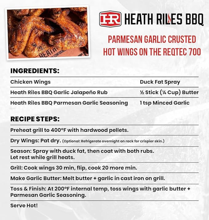 Heath Riles BBQ Rub - Parmesan Garlic Seasoning, Champion Pitmaster Recipe, Legendary Rubs For