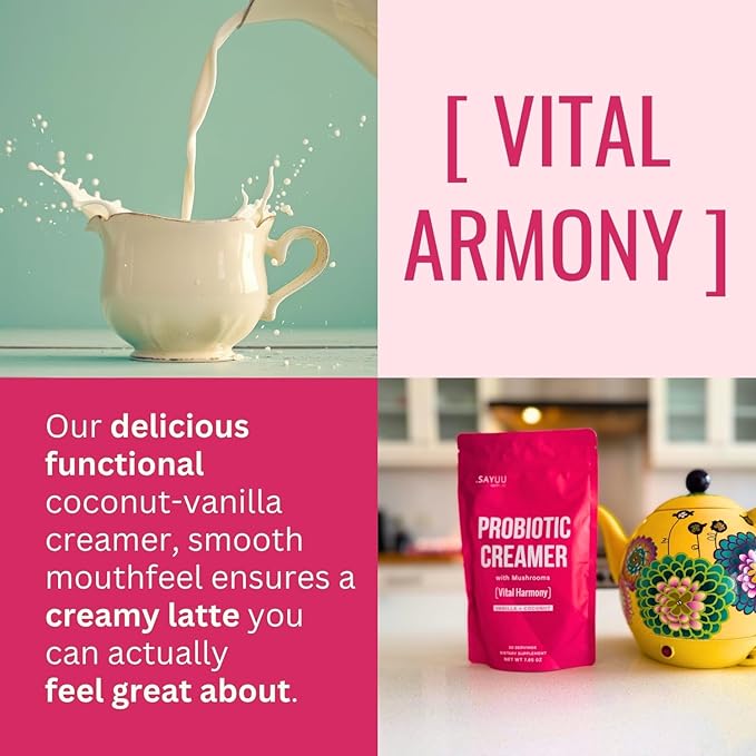 SAYUU Functional Probiotic Creamer With Mushrooms ??Enriched With Powerful Adaptogenic Mushrooms