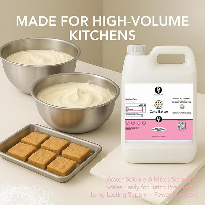 Dolce Flav Cake Batter Flavoring ??32 oz. ??Premium Water-Based Extract for Ice Cream, Desserts
