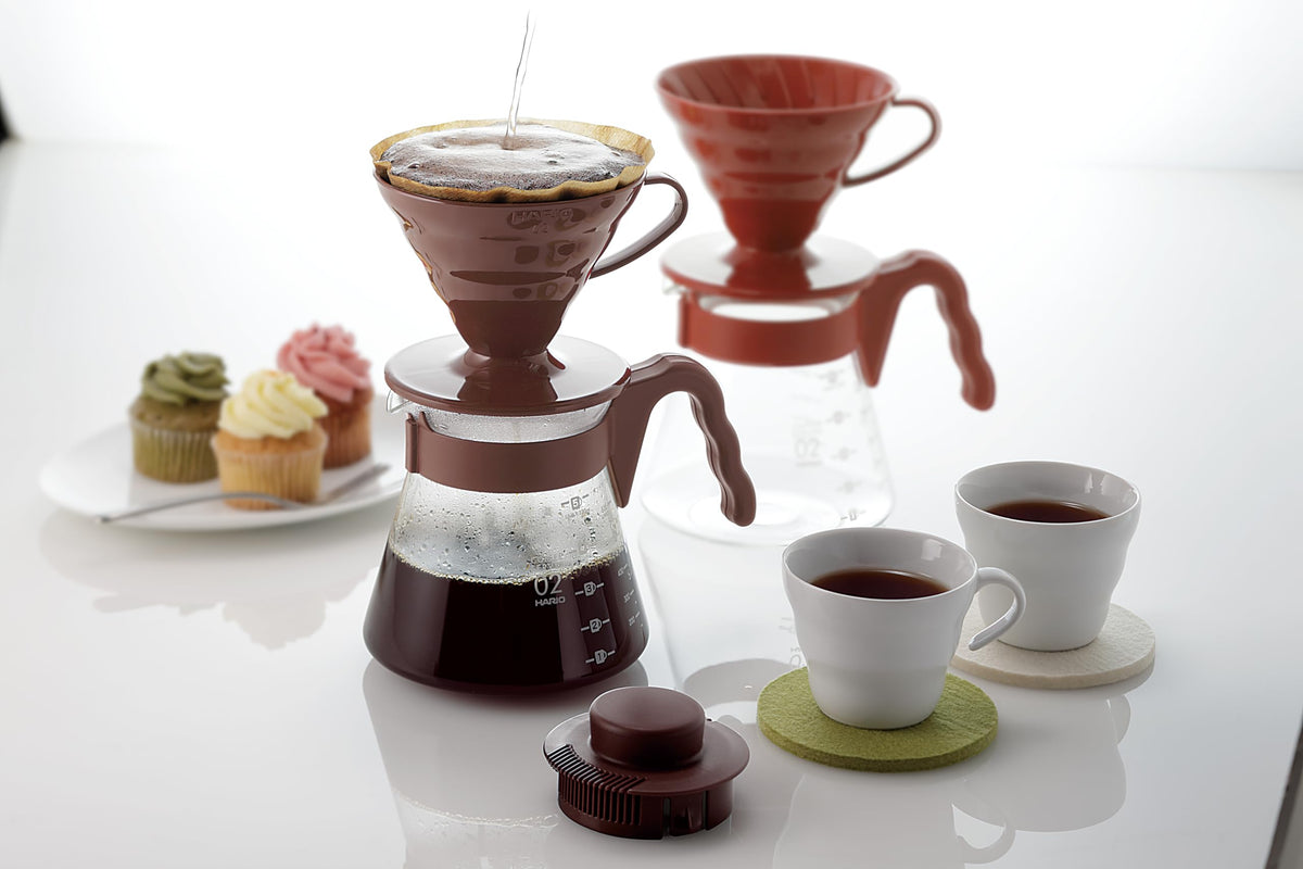 Hario V60 Pour Over Coffee Starter Set, Size 02, Brown