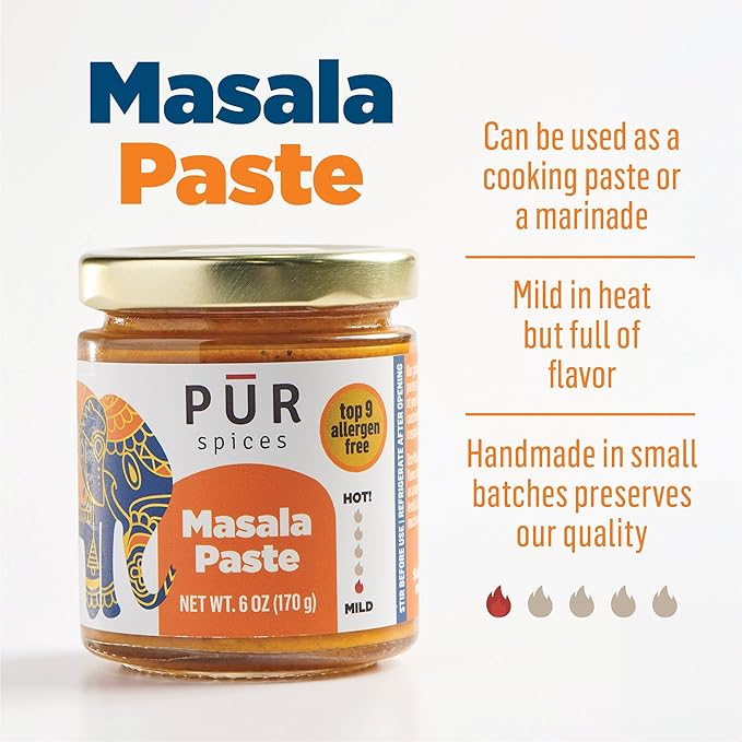 PUR Spices Masala Paste for Indian Cooking | Base Sauce or Marinade for Curry or Rice Dishes |