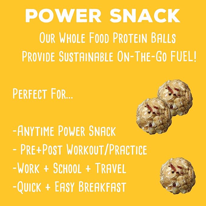 simplyFUEL Whole Food Protein Balls with Probiotics - Peanut Butter Honey Almond Snacks - 8g
