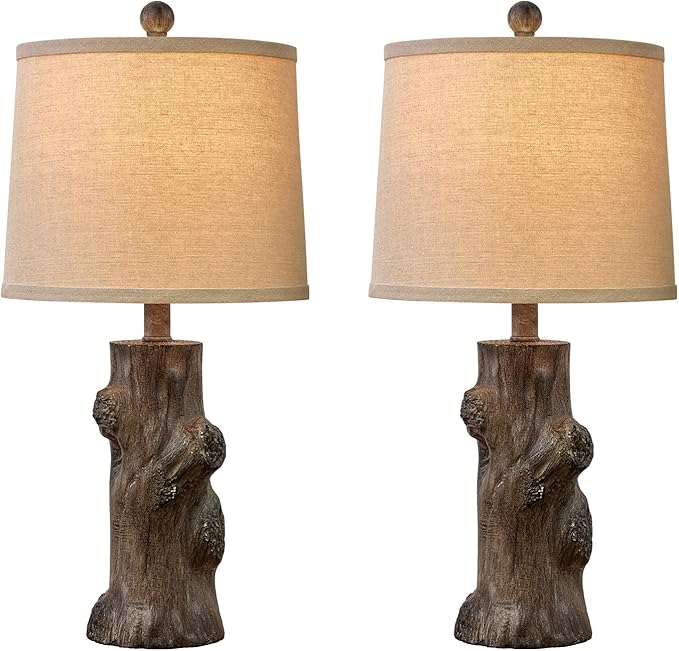 OYEARS 23"Resin Table Lamps for Living Room Set of 2 Country Cottage Farmhouse Lamp for Bedroom
