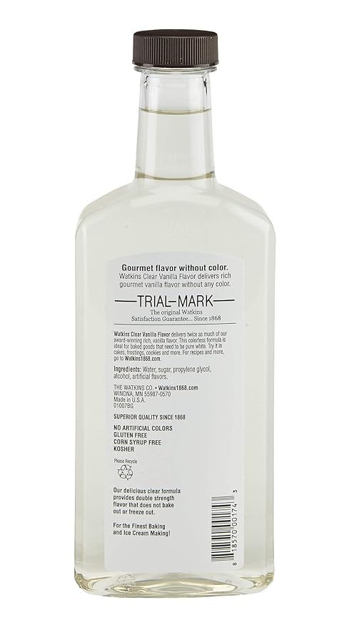 Watkins Clear Vanilla Flavor, 11 fl. oz. Bottle, 1 Count (Packaging May Vary)