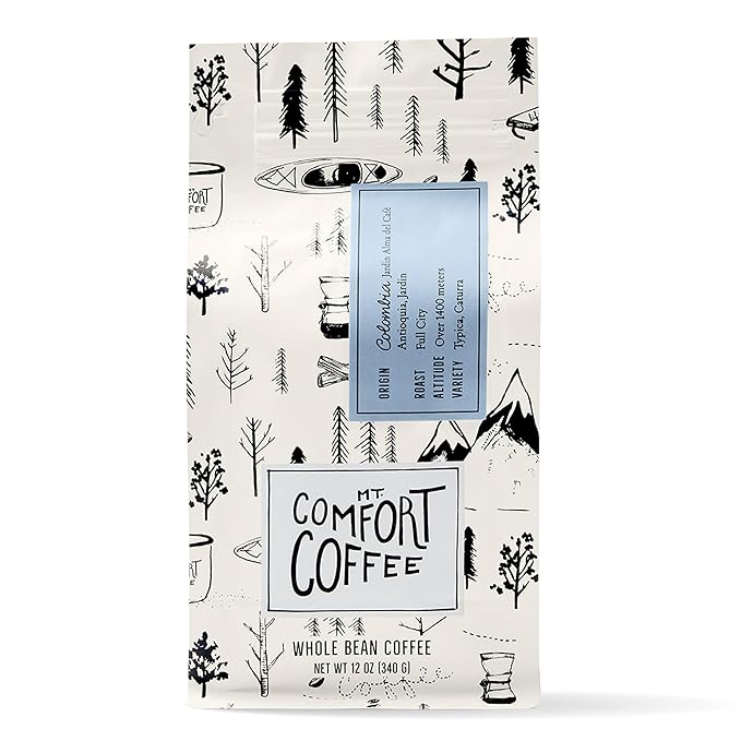 Mt Comfort Coffee Colombia Full City Roast, 12 oz Bag - Bold & Robust Arabica Beans from Colombia