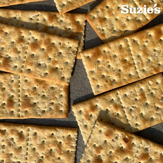 Suzie's Organic Saltines Crackers, Rosemary Sesame, Healthy Gourmet Baked Snack Goodies for Adults