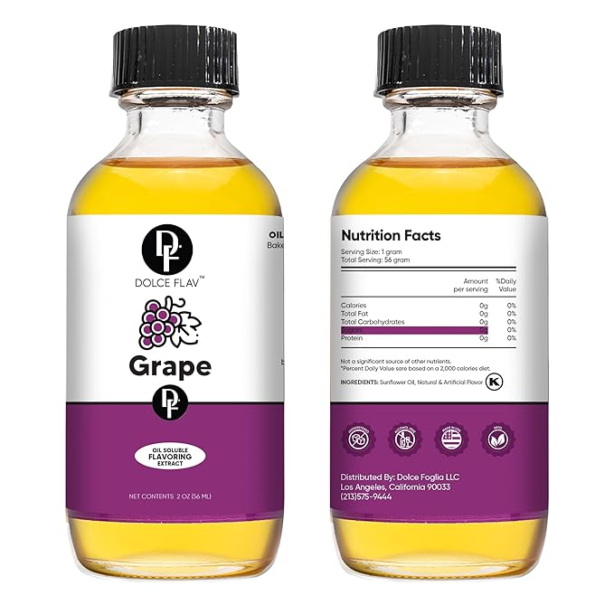 Dolce Flav Grape Extract ??2 Ounce Oil-Soluble Kosher, Sugar-Free, Concentrated Fruit Flavor for