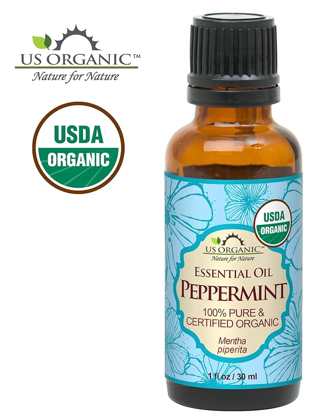 US Organic 100% Pure Peppermint Essential Oil - USDA Certified Organic - 30 ml - w/Improved caps