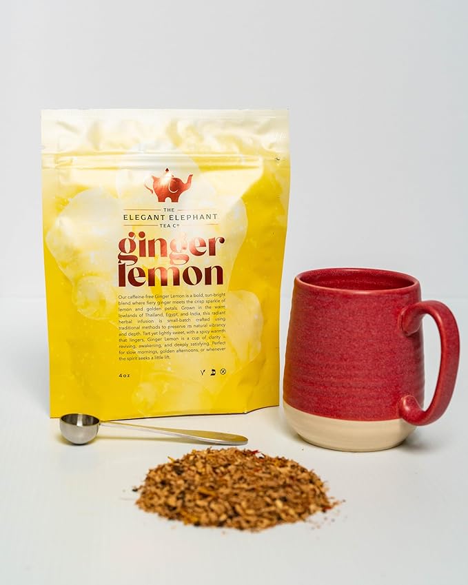 Ginger Lemon Tea, Loose Leaf Herbal Tea – Helps Reduce Nausea and Motion Sickness – Detox &