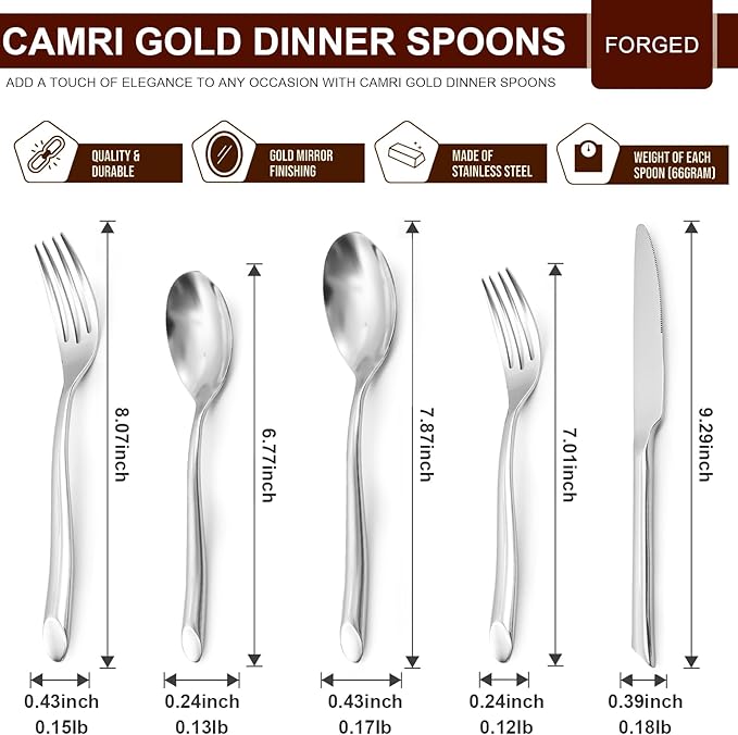 20-Piece Silverware Set, Stainless Steel Flatware Set, Cutlery Set Mirror Polished, Dishwasher