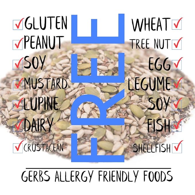 GERBS Super 5 Seed Snack Mix 4 LBS. Premium Grade | Top 14 Food Allergy Free | Resealable Bulk Bag