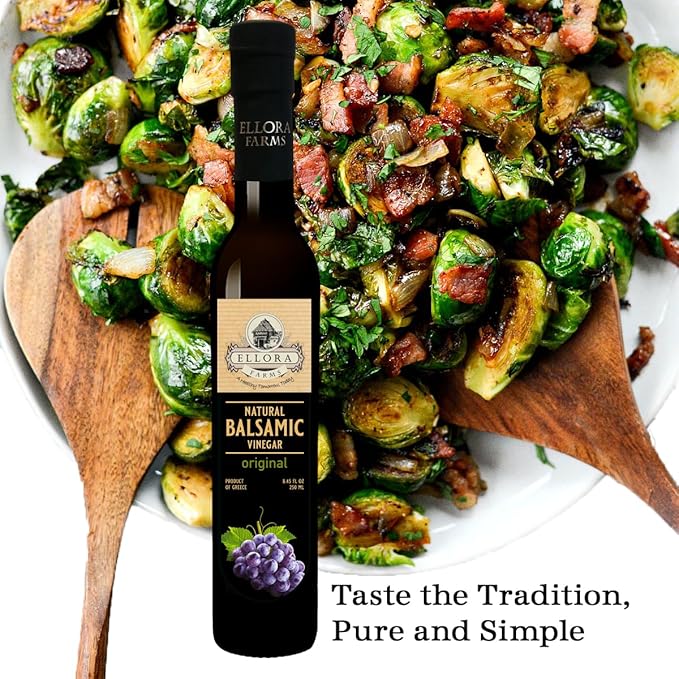 Ellora Farms, Plain Natural Balsamic Vinegar, Award-Winning, Thick and Creamy, No-added Sugars