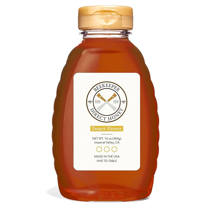 Beekeeper Direct Raw Unfiltered Honey - Real Raw Desert Flower Honey - All Natural Non-GMO Pure