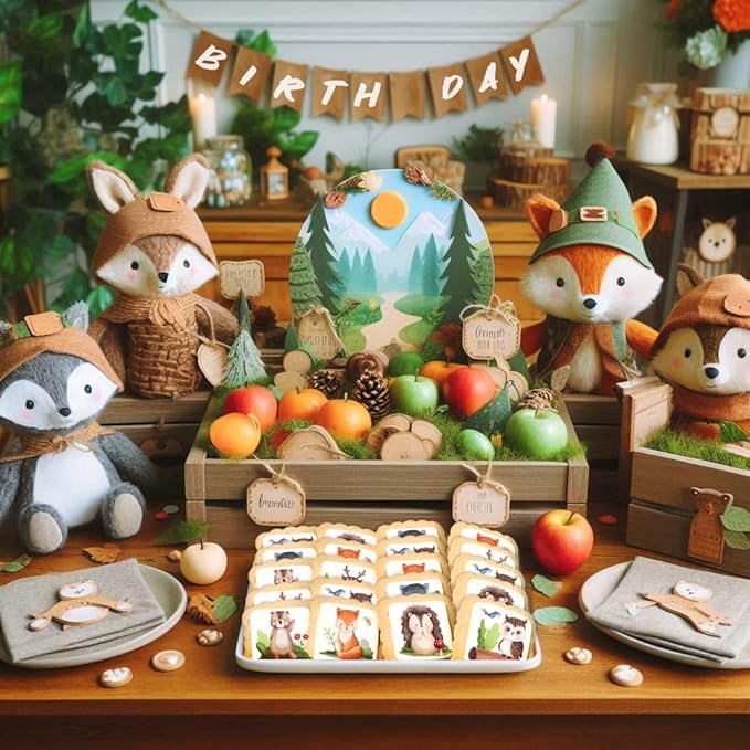 Woodland Cookies Baby Shower Birthday Themed | Individually Wrapped | Party Favors | 24 Pack Bulk |
