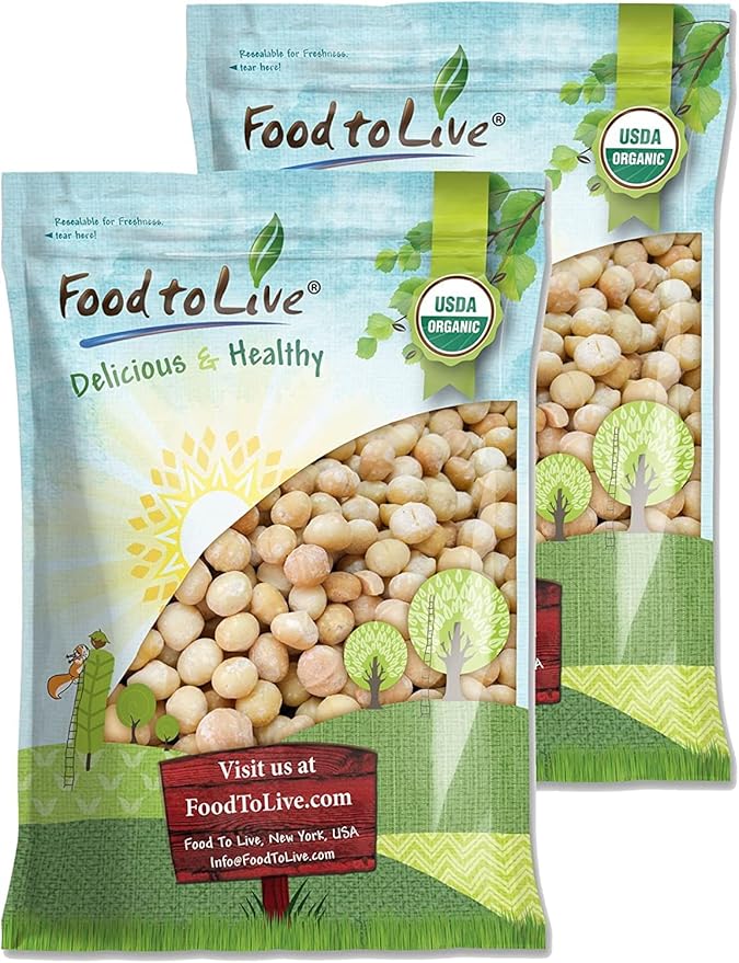 Food to Live Organic Whole Macadamia Nuts, 18 Pounds – Non-GMO, Raw, Shelled, Unsalted, Kosher