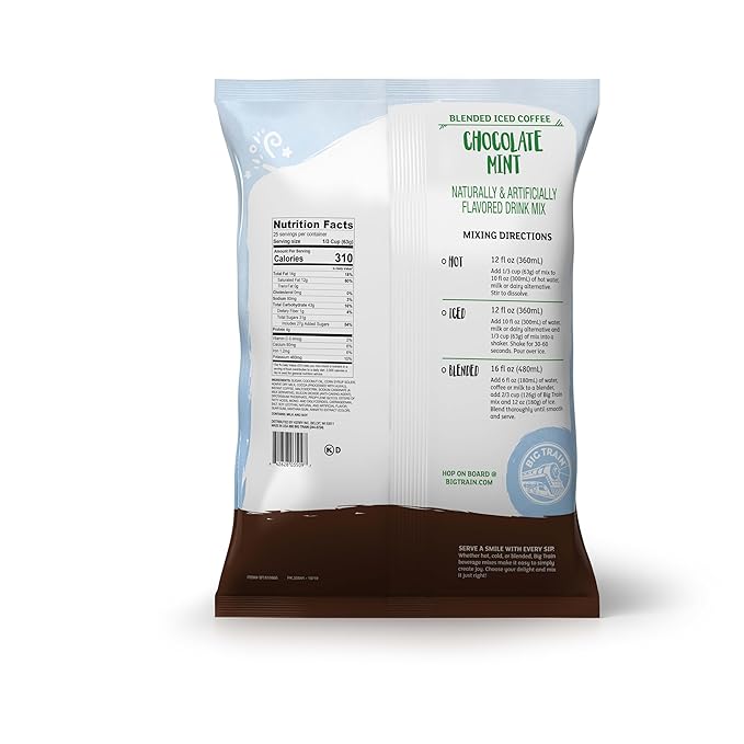 Big Train Chocolate Mint Blended Ice Coffee Beverage Mix, 3.5 Pound (Pack of 1)