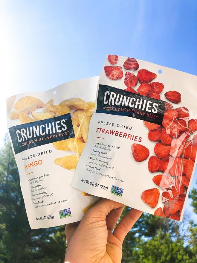 Crunchies Freeze-Dried Fruits, 100% All Natural Crispy Fruit, Non GMO and Kosher, Resealable Freeze