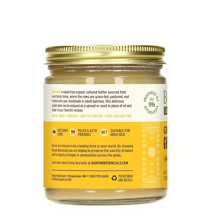 Banyan Botanicals Grass-Fed Ghee ??Original Cultured Organic Ghee (Clarified Butter) ??Tasty Oil &