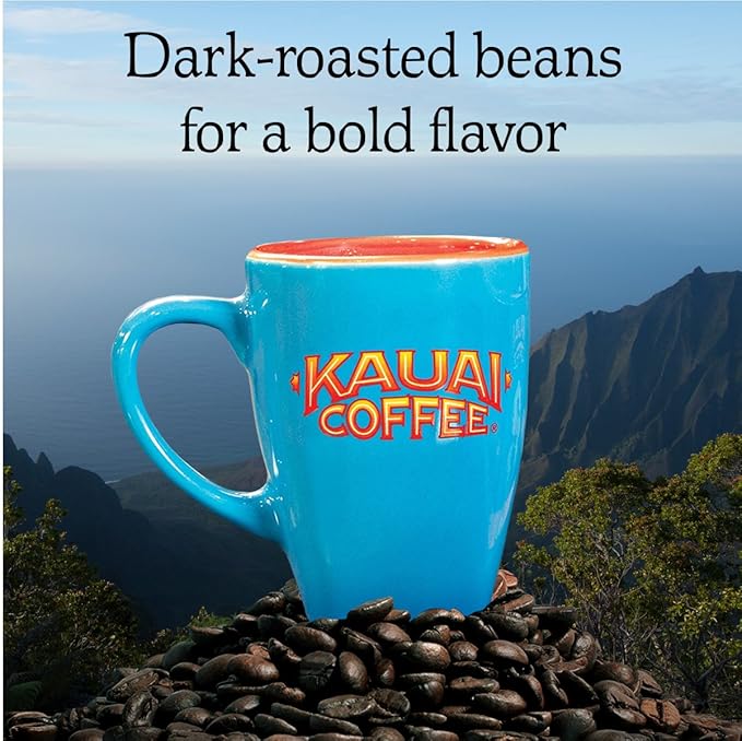 Kauai Coffee Single-Serve Pods, Na Pali Coast Dark Roast - Arabica Coffee from Hawaii’s Largest