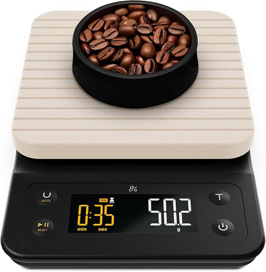 Greater Goods 0.1g Precision Coffee Scale with Timer – 3kg Digital Scale for Pour-Over, Espresso